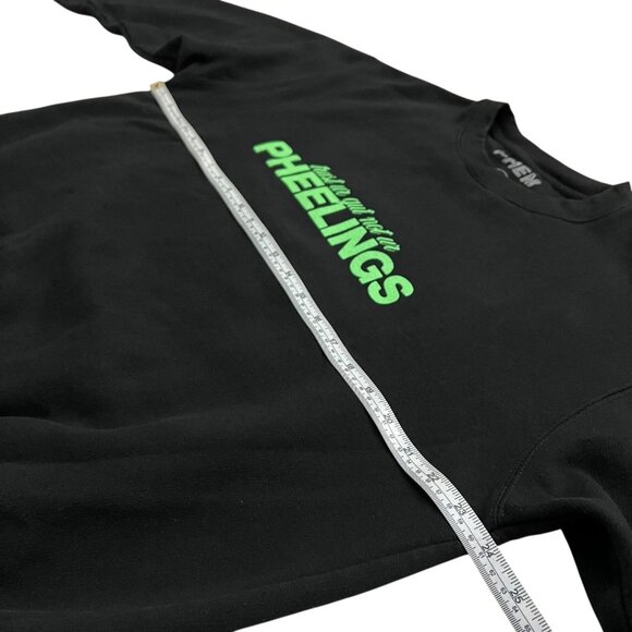 Phem Pheelings Graphic‎ Crewneck Sweatshirt Black Green L Concert Band Indie Pop - Picture 8 of 9